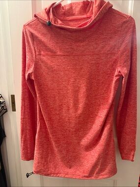 oiselle Heathered Coral Red Pullover Hoodie